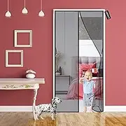 Fly Screens for Doors 70x210cm Anti Mosquito Mesh Curtain - Magnetic Top to Bottom Seal Snaps Shuts Automatically - Keep Fresh Air in & Let Bugs Out -Black