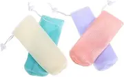Beavorty 8pcs Hanging Bar Soap Saver Pouch Foaming Net for Handmade Soap Face Wash Case Holder