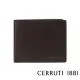 【Cerruti 1881】限量2折 義大利頂級小牛皮4卡零錢袋皮夾 全新專櫃展示品(咖啡色 CEPU05707M)