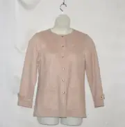 Bob Mackie Faux Suede Snap Front Jacket Size S Blush
