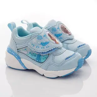 日本月星Moonstar機能童鞋迪士尼聯名系列寬楦冰雪奇緣運動鞋款12709藍(中小童段)