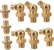 Gogogmee 9pcs Grease Nipple Assortment Kit with Straight and Angled Oil Nozzle Caps National Standard Fitting Protectors for Automotive Maintenance Easy Installation Compatible with