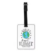 World's Best Vlogger Visual Luggage Tag Suitcase Funny Best Awesome Vlog Blogger