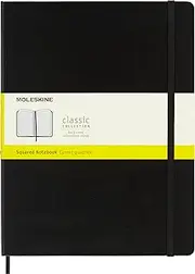 Moleskine Classic Hard Cover Notebook - Grid - Extra Large - Black, (QP091)