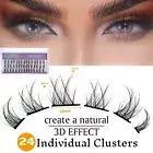 Natural C Curl Lashes Lash Extension Kit Individual Lash DIY 3D 24 Clusters