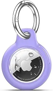 [Inesore] IPX8 Waterproof for Airtag Holder, Compatible with Apple Air Tags Keychain (with Lock),Anti-Scratch and Shock Case for Dog,Car Key,Luggage (Purple)