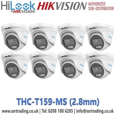 8x HiLook by Hikvision 3K ColorVu Audio Turret Camera THC-T159-MS(2.8mm)