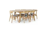 Cusco 7pc Set Dining Set 150 - 190cm Extendable Table 6 Chair Scandinavian Style