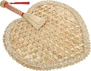 Alipis Summer Handheld Woven Fan Rustic Decorative Ancient Style Fan Portable Manual Hand for Weddings and Outdoor Use Elegant Craftsmanship with String Detail