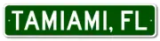 Tamiami, Florida Metal Wall Decor City Limit Sign - Aluminum