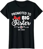 [X.Style] Promoted to Big Sister 2023 Toddler Girl Soon to be Sister ds579 T-Shirt (S) Black