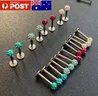 1X16g Colour Crystal Gem Ball Labret Tragus Monroe Lip Earring Stud Bar Piercing