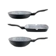 Baccarat STONEX2 Ceramic Non Stick Grill, Fry & Wok Tri Pack 28cm - Robins Kitchen