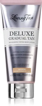 Loving Tan Deluxe Gradual Tan nourishing body milk to enhance your tan medium color 150 ml