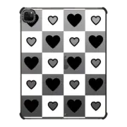 iPad Pro 12.9-inch (5th/6th gen) iPad Impact Case Black and white hearts checks - checkered pattern