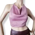Fashion Nova Mauve Halter Open Back Top Size XS
