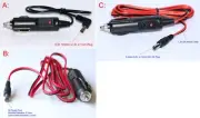 Car Cigarette Power Adapter DC 12V 3A 5A 5.5mm x 2.1mm 5.5mm x2.5 Male Connector