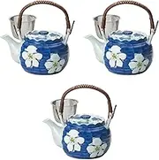 Set of 3, Deep Plum Rokuhei U with No. 8 Earthen Bottle [6.3 x 4.7 inches (16 x 12 cm), 53.1 fl oz (1350 cc)] | Arita Yaki Pot, Setomonohonpo,