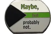 [Hokum and Snark] Demiromantic Pride Pin Maybe But Probably Not Enamel Pin in LGBT+ Flag Colors | Subtle Pride Jewelry, Small, enamel, not known