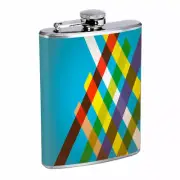 Retro Pattern Em1 Flask 8oz Stainless Steel Hip Drinking Whiskey