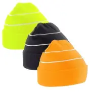 Beechfield High Enhanced Viz Visability Knitted Ski Beanie Hat