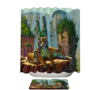 Wildlife Animal Nature Art Zang Tigers Shower Curtain