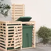 Solid Pine Wood Wheelie Bin Storage Extension - Expands for 2-4 Bins, Durable and Natural, Easy Access with Lockable Door, Proper Ventilation Design