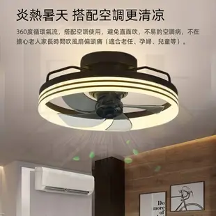 360°臥室吸頂搖頭電風扇燈 天花板隱形吸頂吊扇燈 空氣循環扇壁掛扇 大風力更靜音APP智能保固一年