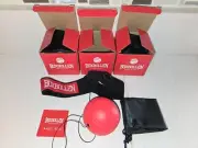 LOT 3 BoxBollen Boxball Reflex Punching Ball Fitness Game Headband QR Code App