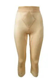 Rago Shapewear Diet Minded Mid-Calf Hi-Waist Capri Beige Pant Liner Size 32/XL