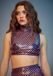 Swift And Sassy Checkered Crop Top