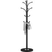 Metal Coat Rack Stand,Free Standing Hat Hanger with Marble Base,Hall Black