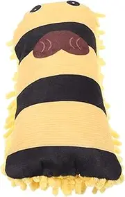 JUMPLAWN Cute Bee Shaped Dog Chew Toy Plush Molar Toy for Puppies Safe Stuffed Pet Companion Interactive Play for Teeth Cleaning and Agility Development