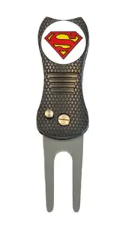 Superman DC Comics Golf Ball Marker + Premium Switchblade Divot Tool