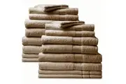 20pc Royal Comfort Regency Cotton Soft Absorbent Durable Bath Towel Set Beige