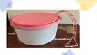 Tupperware Cake Taker Carrier Pink and White Food Storage Container New