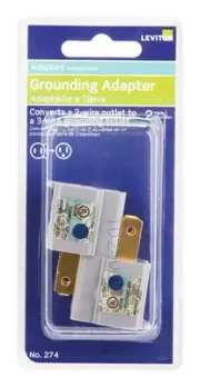 Leviton C30-00274-000 Gray 15A 125V 2-Pole 2-Wire Polarized 1-Outlet Adapter