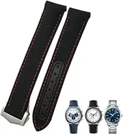 [CEKGDB] High Density Nylon Leather Watchband 20mm 21mm 19mm Fit For Omega Seamaster AQUA TERRA 150 GoodPlanet GMT Curved End Watch Strap