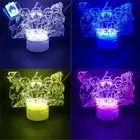 3D USB LED Lamp One Piece Straw Hat Crew Base with Remote Control
