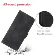Closure Case with Flip Wallet Stand Function Cover for Google Pixel 6A - Black