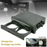 Universal Car Radio/Stereo Dash Double-Din Kit+ Drink Cup Holder+Storage Box SU