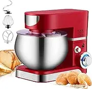 Stand Mixer, 1000W Electric Dough Mixer Kitchen Mixer, 5.5Qt Large Food Mixer with Dough Hooks, Flat Beaters, Wire Whip & Pouring Shield Attachments, 6-Speed Adjustable, for Most Home Cooks