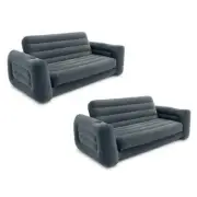 Intex Air Mattresses Queen Pull-Out Sofa Sleep Away Futon Couch Gray (2-Pack)