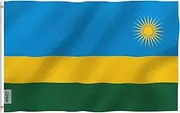 ANLEY Fly Breeze 3x5 Feet Rwanda Flag - Vivid Color and UV Fade Resistant - Canvas Header and Double Stitched - the Republic of Rwanda Flags Polyester with Brass Grommets 3 X 5 Ft
