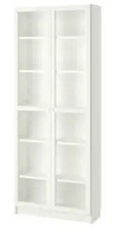 Ikea BILLY / OXBERG Bookcase with glass doors, white, 80x30x202 cm
