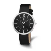 Charles Hubert Stainless Steel Black Dial Round Quartz Watch