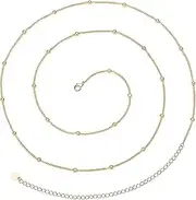 [Generic] Beach Bikini Body Chain Gold Pearl Belly Adjustable Shell Charms Trendy Jewelry Handmade for Women Sexy Waist Chain