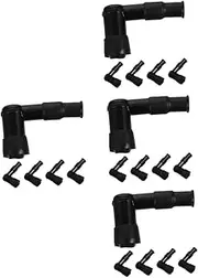 iplusmile 4sets High-pressure Spark Plug Cap Boot Kit Waterproof Replacement for Motorcycle Scooter Dirt Bike Includes 5 Caps Enhances Engine Performance 5pcs*4