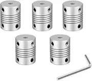 Lokkr 5PCS Flexible Couplings 5mm to 8mm Set, Aluminum Connector Flexible Coupler for 3D Printer CNC Machine, DIY Encoder and Servo Stepped Motor