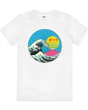 The Great Pop Wave Retro Vibe 90s Style Cotton T-Shirt Unisex Tee White